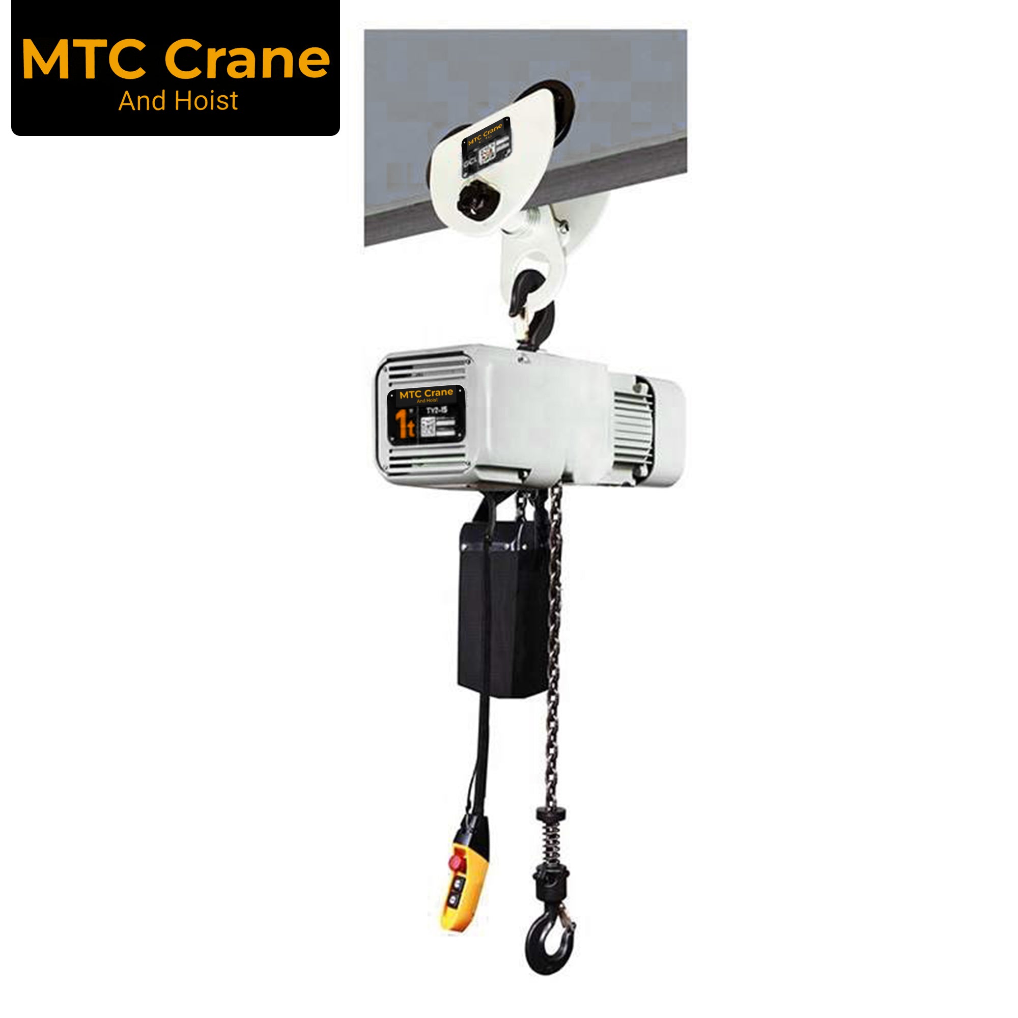 208/230V 3-Phase 1 Ton MTC Crane Chain Hoist- Free Shipping (Lower 48 only)